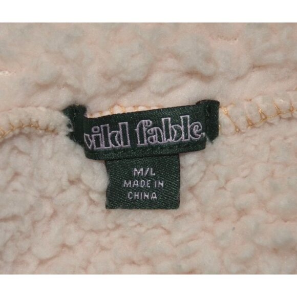 NWOT Wild Fable Boxy Crop Full Fleece Zip Front Jacket Size M/L Cream Neutral - Picture 9 of 11